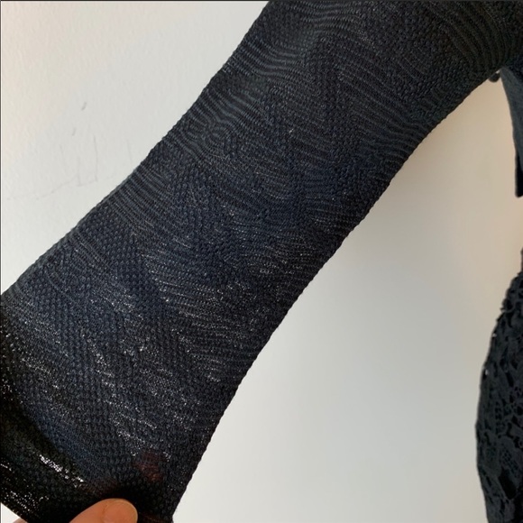 Anthropologie Esley Black Crochet LS Dress - Picture 4 of 7